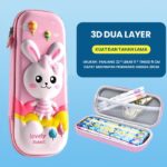 Kotak Pensil Tempat Alat Tulis 3D Timbul Dengan Motif Karakter - Bunny