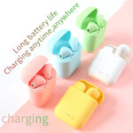 Earphone Bluetooth TWS 5.0 InPods i12 Wireless Macaron - biru muda - Image 2