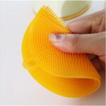 Spons Cuci Piring  Silikon Bahan Karet Bulat Serbaguna Anti Kuman - Orange - Image 4
