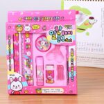 Set alat tulis sekolah stationary set 10 pcs untuk pelajar - Pink - Image 4