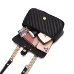 Tas Wanita Selempang  Korea Import Sling Bag Shoulder Crossbody Rantai - black - Image 3