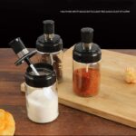 Toples Kaca Wadah Tempat Bumbu Dapur Dengan Sendok - Image 3