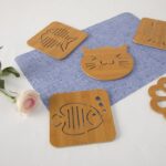 Tatakan Kayu Untuk Piring Gelas Panci Motif Hewan Dan Buah.  - Kecil Kelinci - Image 6