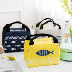 Tas Bekal Ikan Botol Kotak Makan Anak Lunch Box Cooler Bag - abu tua - Image 2