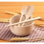 Set Mangkok Serat Jerami Classic Tempat Makan Lengkap - Pink - Image 2