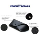 Wadah Kacamata Kulit Polos Leather Glasses Case Murah Import - Hitam - Image 3