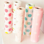 Alas Serbaguna Bahan Busa Plastik Anti Air Anti Slip 30x300 cm - pink polka putih - Image 3