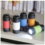 Gantungan Kunci Senter LED Mini USB Reachargeable Waterproof - biru muda
