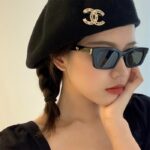 Kacamata Hitam Gaya Wanita dan Pria Style Korea - cream/black - Image 2