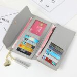 Dompet Lipat Panjang Korea Wanita Simple Polos Import - Blue - Image 4