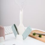 Centong Nasi Dengan Penutup Otomatis Sendok Nasi Buka Tutup Holder - Green - Image 3