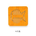 Tatakan Kayu Untuk Piring Gelas Panci Motif Hewan Dan Buah.  - Besar Tulang Ikan