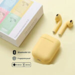Earphone Bluetooth TWS 5.0 InPods i12 Wireless Macaron - kuning