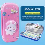 Kotak Pensil Tempat Alat Tulis 3D Timbul Dengan Motif Karakter - Space Rabbit