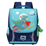 Tas Anak Import Fashion Ransel Praktis Trendi Multifungsi - dino roket dark blue