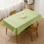 Taplak Meja Anti Air dan Anti Minyak Aneka Motif Kotak - hijau 137x137