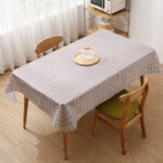 Taplak Meja Anti Air dan Anti Minyak Aneka Motif Kotak - abu 137x137