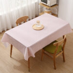 Taplak Meja Anti Air dan Anti Minyak Aneka Motif Kotak - pink 137x137