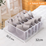 Storage Organizer Pakaian Dalam Serbaguna dengan Sekat untuk Lemari - 6 tempat putih