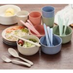 Mangkok Sendok Cangkir Sumpit Korea 6 In 1 - Biru - Image 2