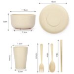 Mangkok Sendok Cangkir Sumpit Korea 6 In 1 - Biru - Image 5