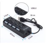 Kabel Colokan USB Hub On Off 4 Port dengan Lampu LED  - 4 port - Image 5