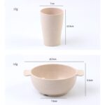 Set Lunch Box Serat Jerami Dengan 5 Sekat Warna Anti Pecah - Pink - Image 4