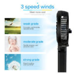 Kipas Angin Mini Handy Lipat Rechargeable Portable 2000mAh - putih - Image 3