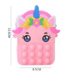 Tas Selempang Pop 3d Karakter Unicorn Rainbow Mini Kecil Anak - Donat Brown - Image 5