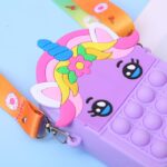 Tas Selempang Pop 3d Karakter Unicorn Rainbow Mini Kecil Anak - Donat Brown - Image 6