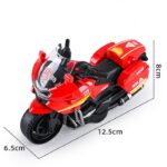 Mainan Motor Tarik Polisi Die Cast Untuk Anak Laki-Laki - Moto Putih - Image 2