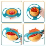 Mangkok Anti Tumpah Berputar 360 Derajat untuk Bayi - pink - Image 3