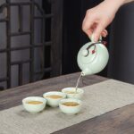 Set Chinese Tea Pot Teko Teh China Antique dengan 4 Cangkir - Hitam - Image 2