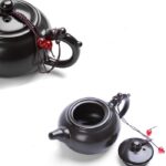 Set Chinese Tea Pot Teko Teh China Antique dengan 4 Cangkir - Hitam - Image 4