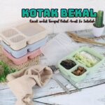 Kotak Tempat Makanan Bekal Plastik Lunch Box Bento Korea Microwavable - Hijau - Image 4