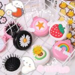 Sisir Rambut Bulat Lipat Mini Dengan Karakter 2 in 1 - Image 3