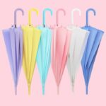 Payung Cantik Bening Transparan Polos Korea Jepang Style - Pink - Image 2