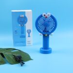 Kipas Angin Mini Karakter Reachargable Dengan Lampu LED - biru - Image 2