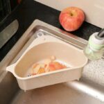 Rak Saring Segitiga Penyimpanan Sampah Kitchen Sink Wastafel - biru - Image 3