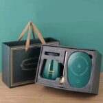 Set Gelas Keramik Cangkir Mug Listrik Portable - Hijau - Image 2