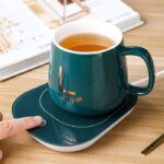 Set Gelas Keramik Cangkir Mug Listrik Portable - Hijau - Image 5