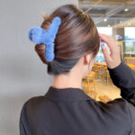 Jepit Rambut Bulu Wanita Elegan Dengan Bahan Wol Gaya Aksesoris Korea - pink - Image 2