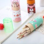 Pensil Warna Kayu 12 Warna Dengan Serutan Dan Box Karakter - Green Bear - Image 3