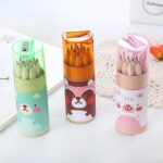 Pensil Warna Kayu 12 Warna Dengan Serutan Dan Box Karakter - Green Bear - Image 5