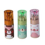 Pensil Warna Kayu 12 Warna Dengan Serutan Dan Box Karakter - Green Bear - Image 6