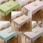 Taplak Meja Anti Air dan Anti Minyak Aneka Motif Kotak - coklat 137x137 - Image 2