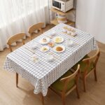 Taplak Meja Anti Air dan Anti Minyak Aneka Motif Kotak - coklat 137x137 - Image 4