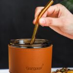 Botol Gelas Tumbler Kaca 2in1 Dengan Sedotan Dan Tutupnya - coklat - Image 6