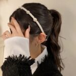 Bando Headband Mutiara Permata Elastis dan Nyaman Korea - 