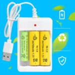 Charger Casan Isi Ulang Batre AA AAA Kabel USB 3 Slot - Image 2